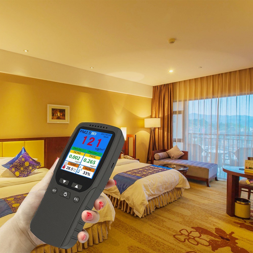 Portable Indoor Air Quality Monitor: PM2.5 Detector & Multifunctional LCD Thermohygrometer