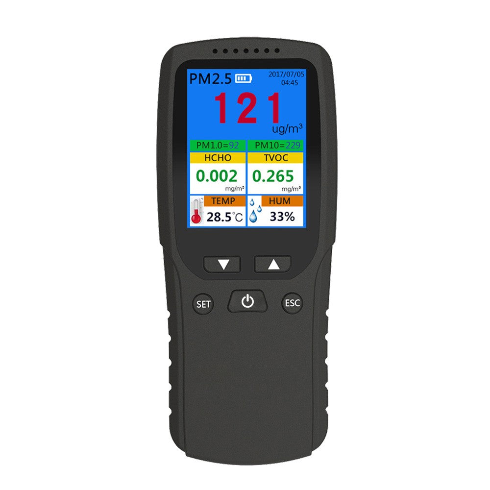 Portable Indoor Air Quality Monitor: PM2.5 Detector & Multifunctional LCD Thermohygrometer