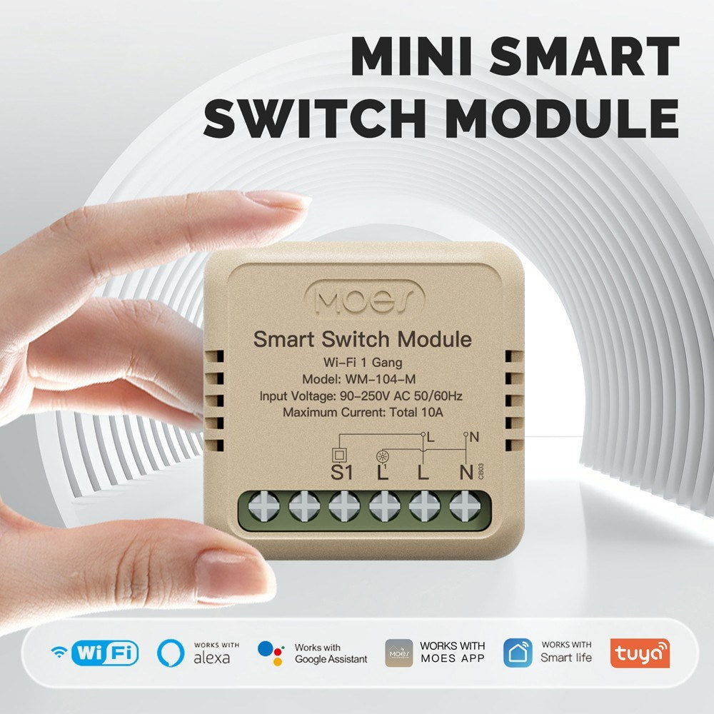 Tuya WiFi Smart Dimmer Light Switch Module, App & Voice Controlled, Alexa & Google Assistant Compatible