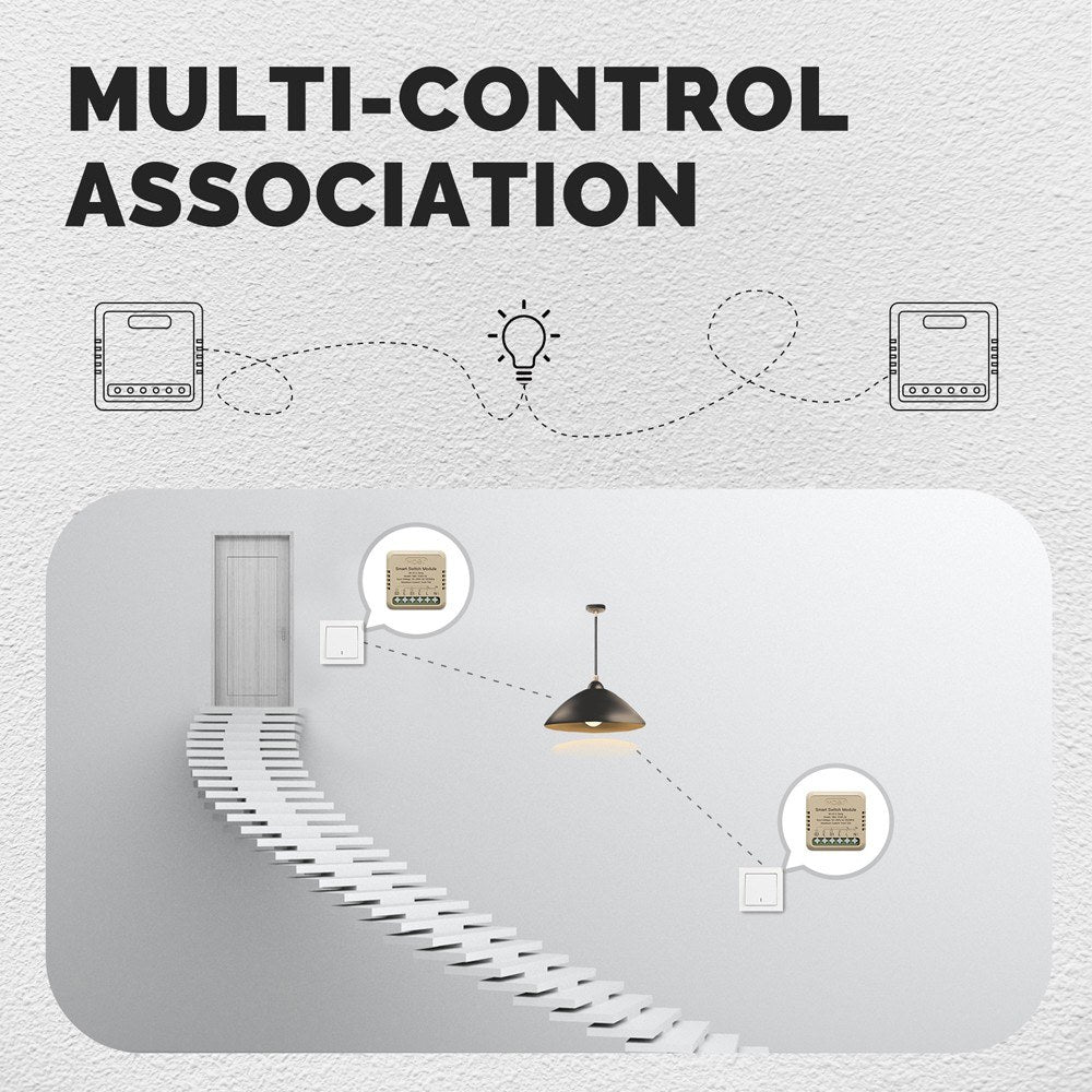 Tuya WiFi Smart Dimmer Light Switch Module, App & Voice Controlled, Alexa & Google Assistant Compatible