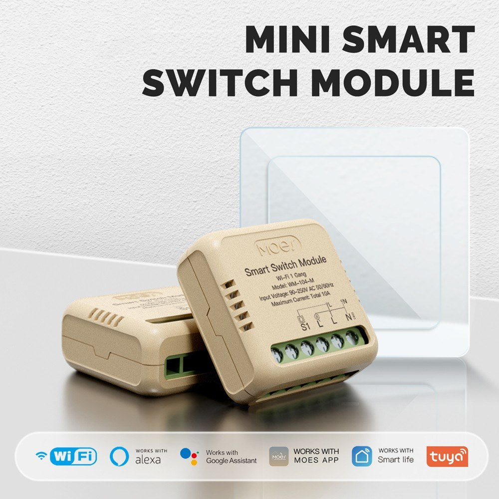 Tuya WiFi Smart Dimmer Light Switch Module, App & Voice Controlled, Alexa & Google Assistant Compatible