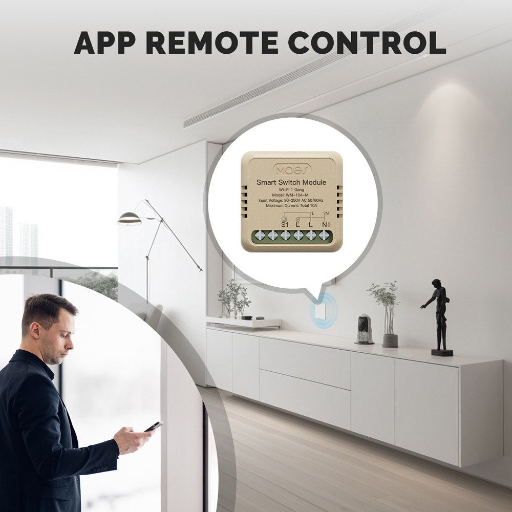 Tuya WiFi Smart Dimmer Light Switch Module, App & Voice Controlled, Alexa & Google Assistant Compatible