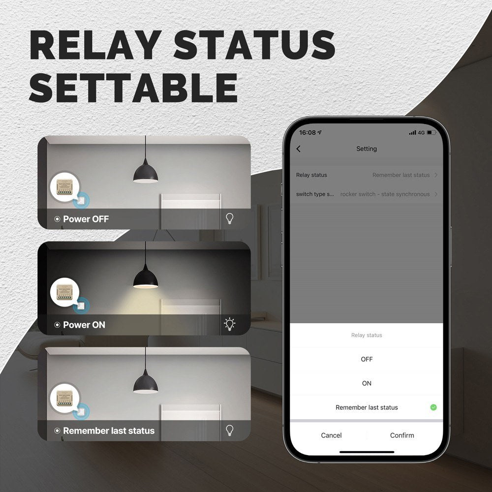 Tuya WiFi Smart Dimmer Light Switch Module, App & Voice Controlled, Alexa & Google Assistant Compatible