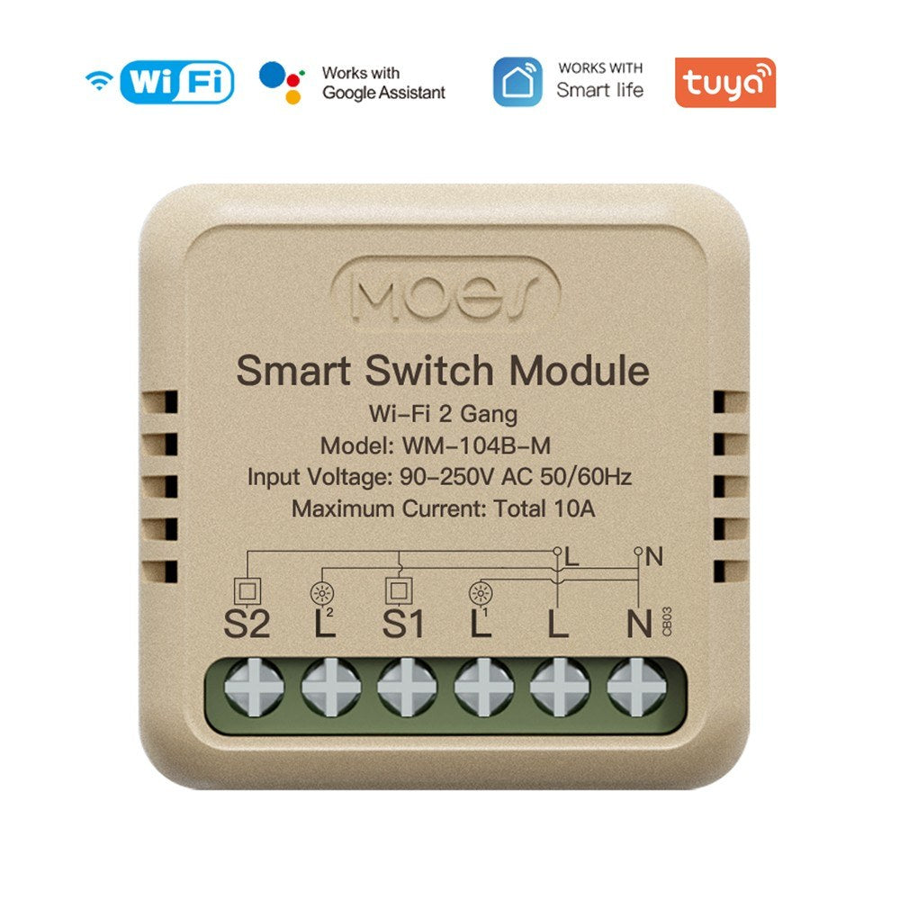 Tuya WiFi Smart Dimmer Light Switch Module, App & Voice Controlled, Alexa & Google Assistant Compatible