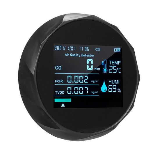 2CO16TB 6-in-1 Portable Air Quality Monitor: Formaldehyde Detector & Analyzer for CO, TVOC, HCHO, Humidity & Temperature