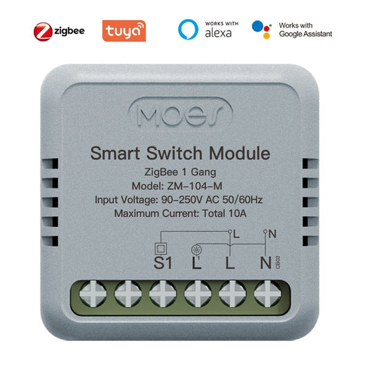 Tuya ZigBee Smart Switch Module - Portable DIY Automation, Voice & Timing Control, Google Home & Alexa Compatible