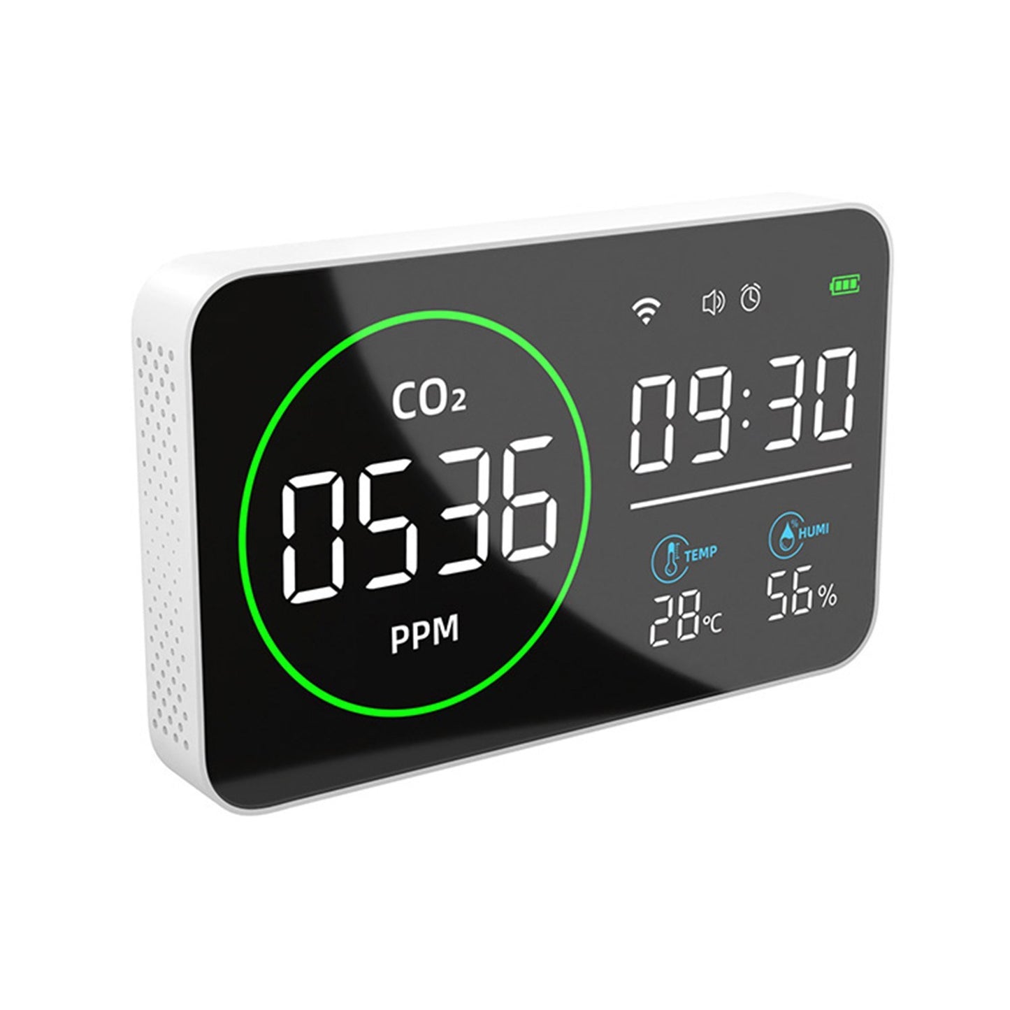 Smart WiFi 4-in-1 CO2 Detector: Portable Indoor Air Quality Monitor for Home, Car & Travel with Alarm