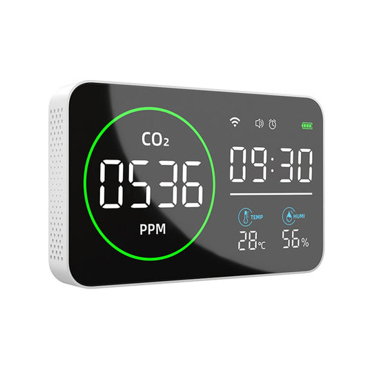 Smart WiFi 4-in-1 CO2 Detector: Portable Indoor Air Quality Monitor for Home, Car & Travel with Alarm