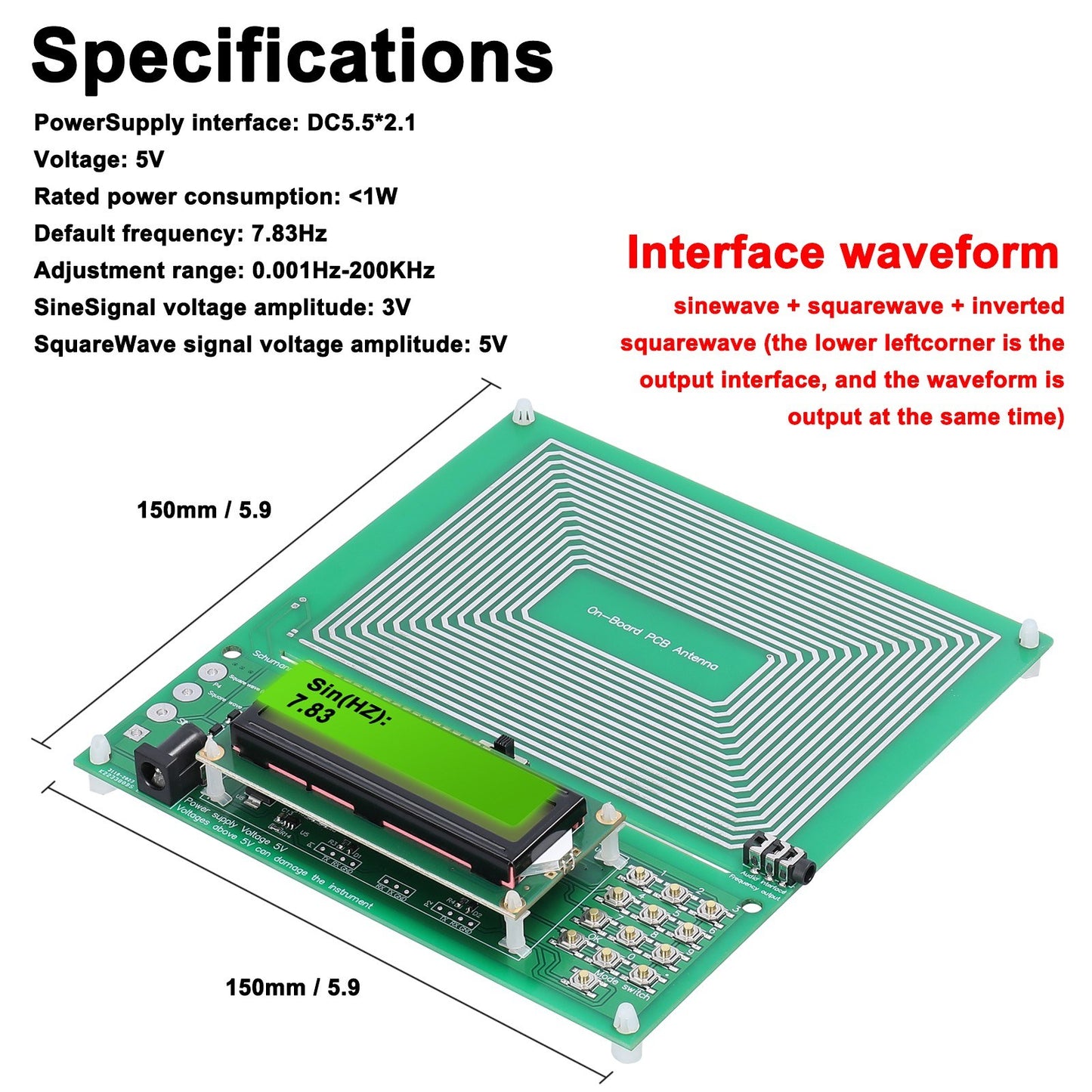 Ultra-Low Frequency PulseWave Generator: Adjustable 0.001Hz-200KHz Schumann Resonance Audio Resonator