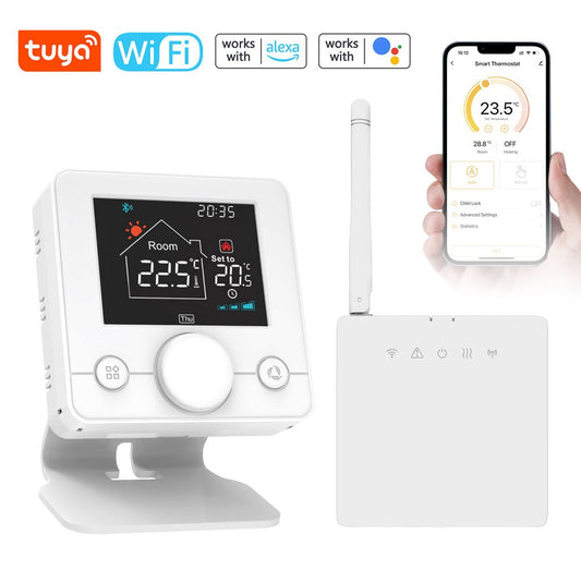 Smart WiFi Thermostat for Wall-hung Boiler, Alexa & Google Assistant Compatible, Child Lock, Weekly Programming