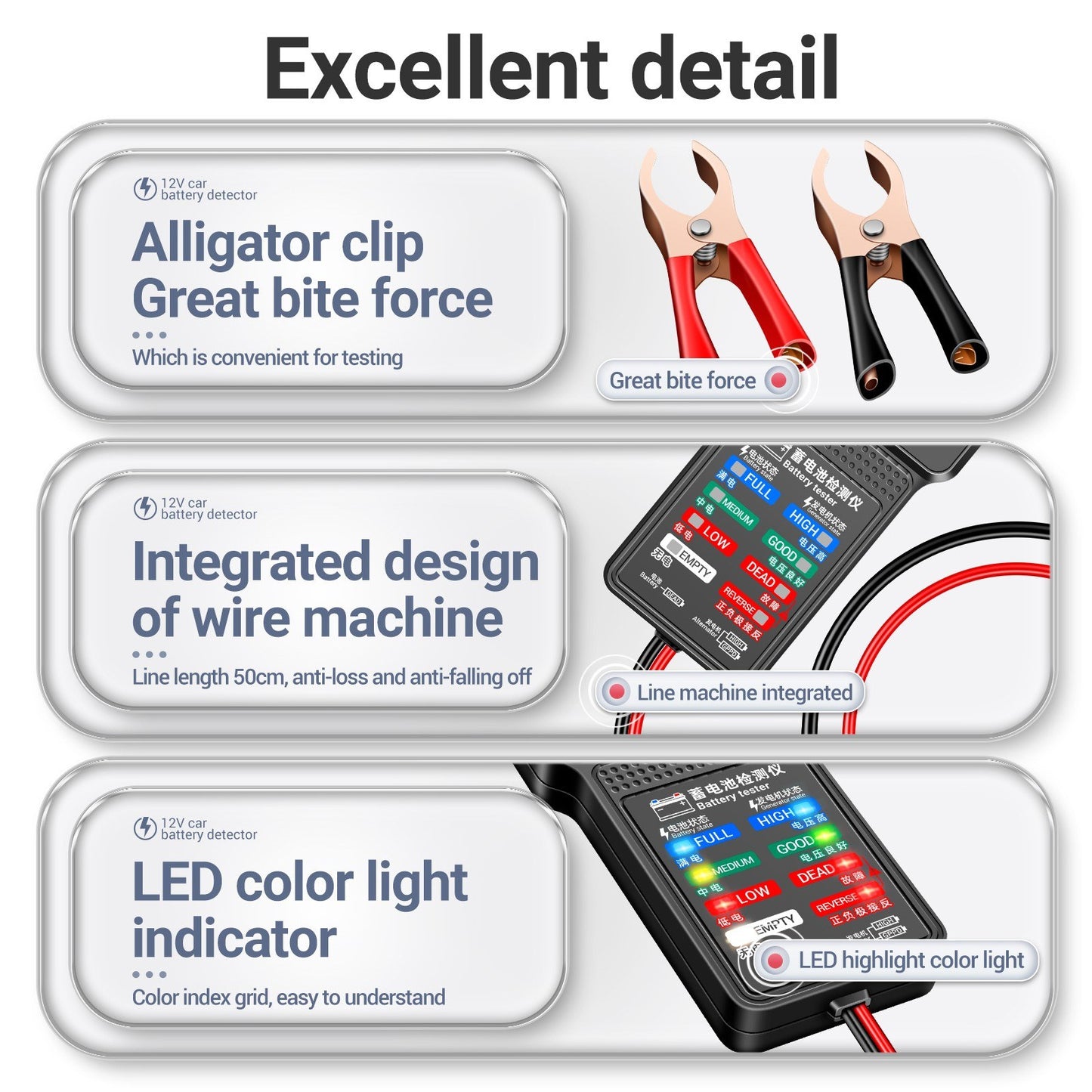 ANENG BT-171 12V Battery Tester with LED Display for Auto Repair and Electricians