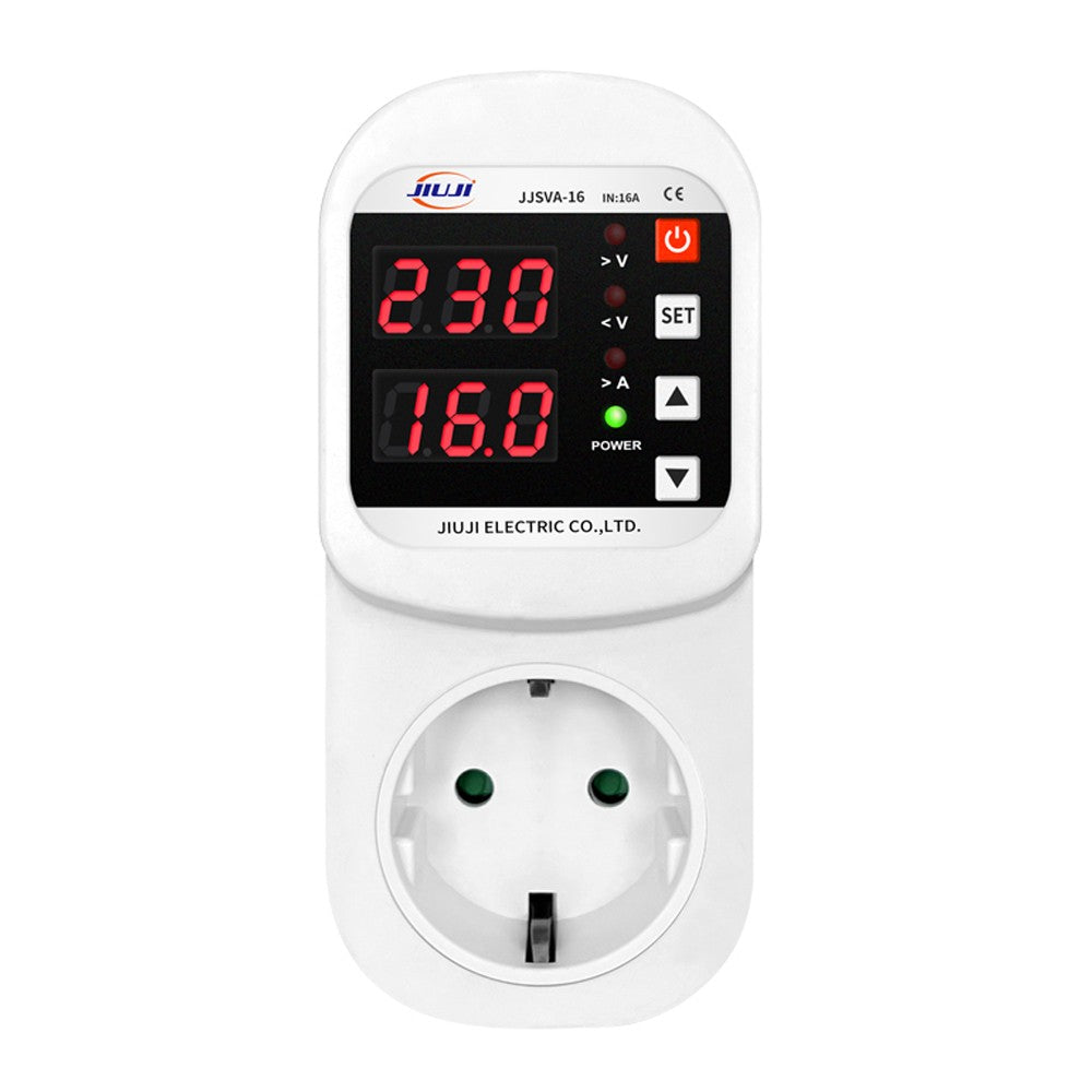 Multifunctional LED Display Voltage & Current Protector Socket with Auto Reset for Refrigerators