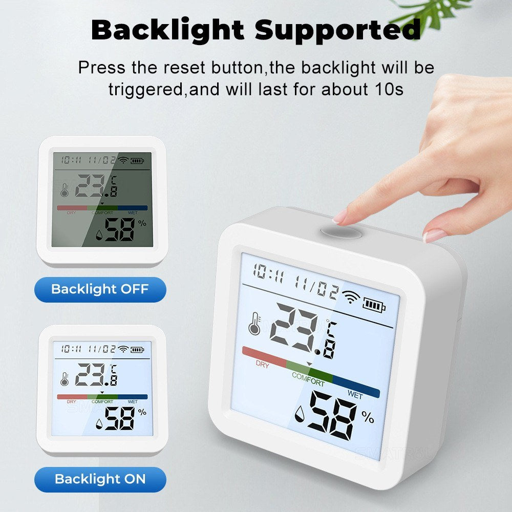 Tuya ZigBee Smart Temperature & Humidity Monitor with LCD, App Control, Alexa & Google Home Compatible