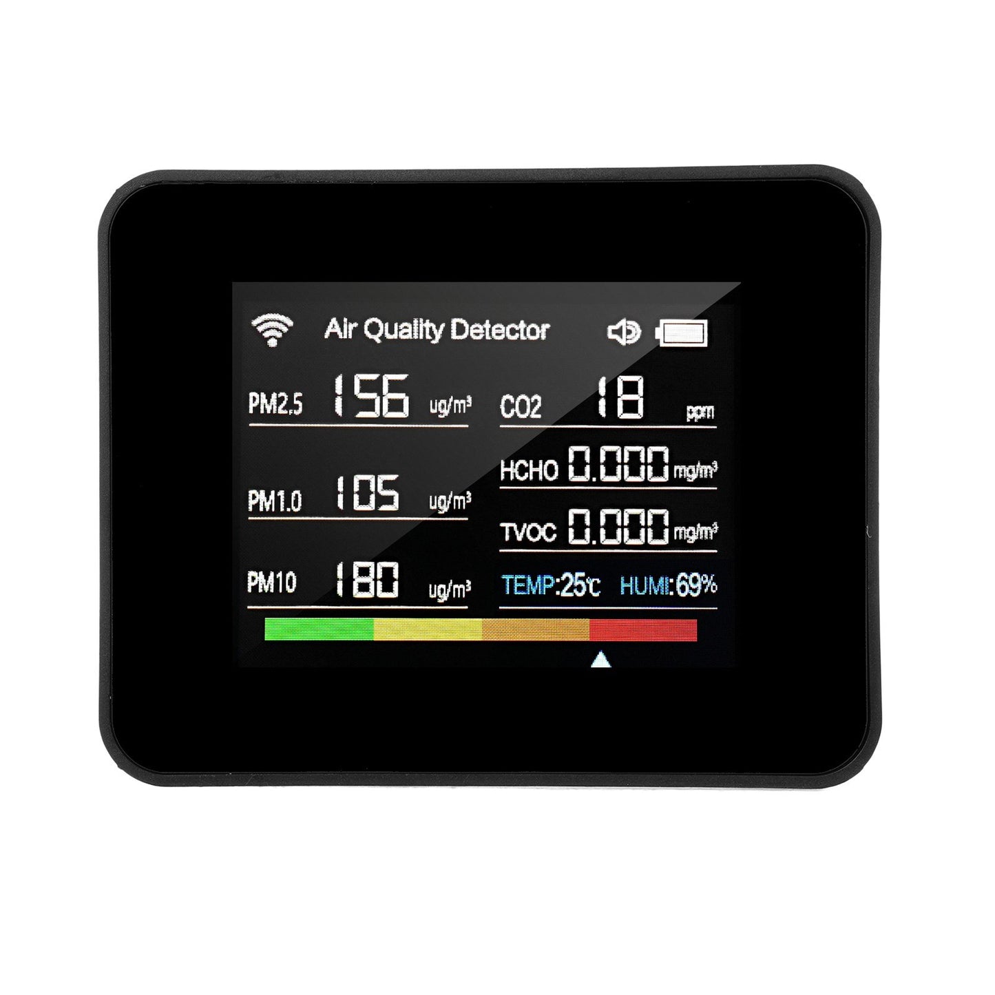 Tuya 13-in-1 WiFi Indoor Air Quality Monitor: CO₂, TVOC, HCHO, PM2.5, PM1.0, PM10, Humidity & Temperature Detector with Alarm & Timer for Home, Office, School, Hotel