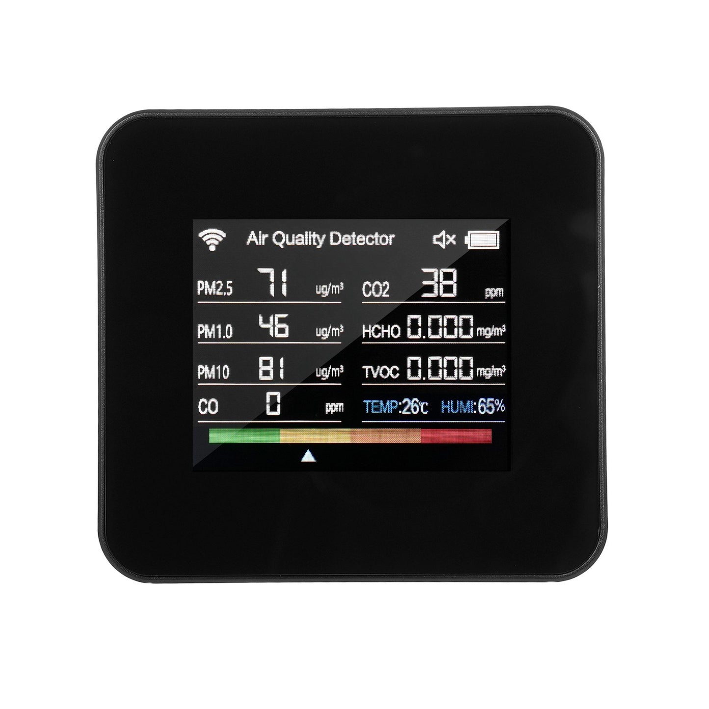 14-in-1 WiFi Indoor Air Quality Monitor with CO₂/CO/TVOC/HCHO Detection, Temperature & Humidity Sensors, 2.8-inch TFT Display, App Control & Timer Functions