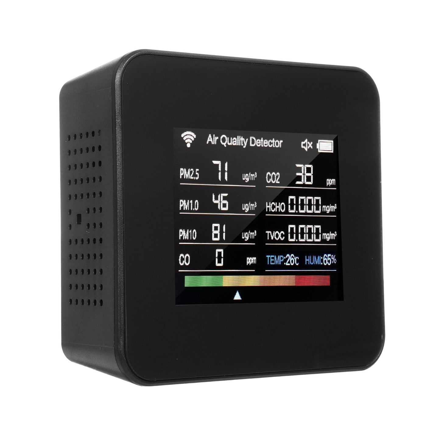 14-in-1 WiFi Indoor Air Quality Monitor with CO₂/CO/TVOC/HCHO Detection, Temperature & Humidity Sensors, 2.8-inch TFT Display, App Control & Timer Functions