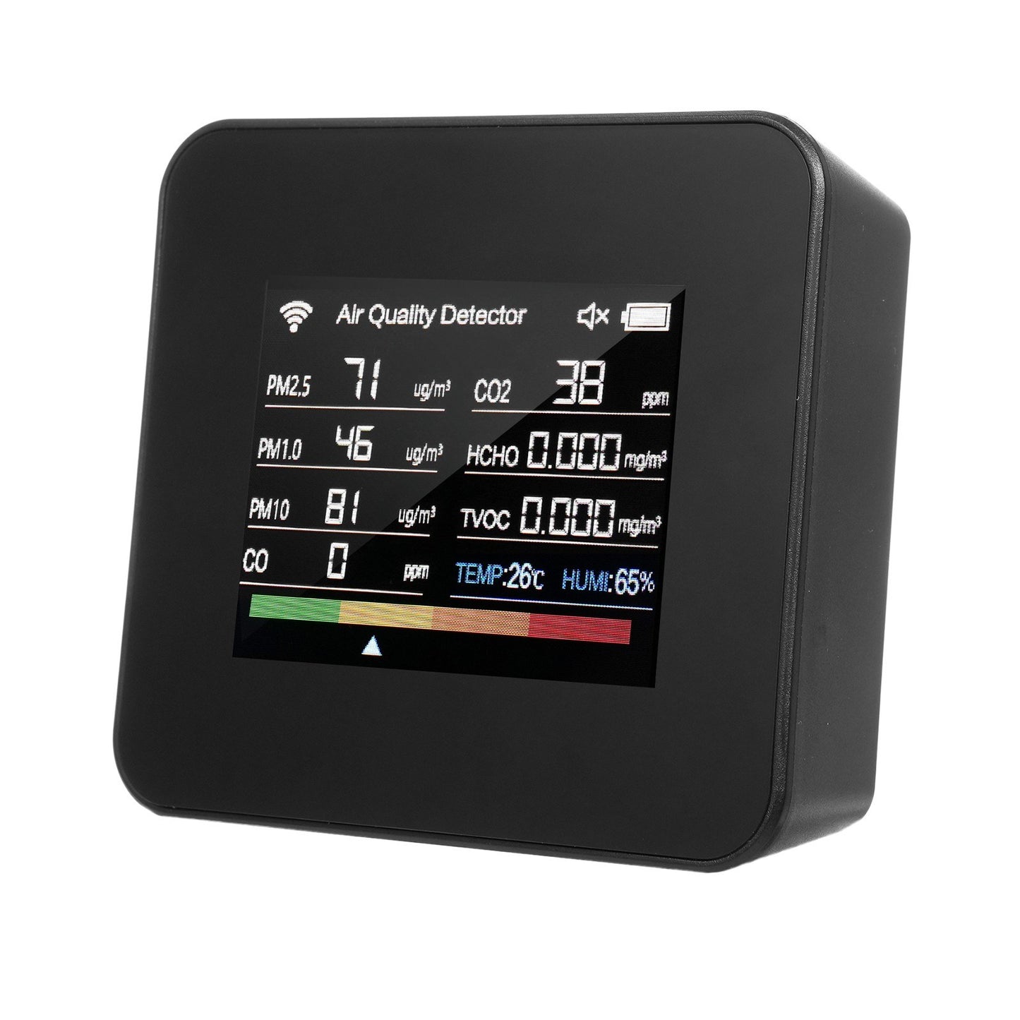 14-in-1 WiFi Indoor Air Quality Monitor with CO₂/CO/TVOC/HCHO Detection, Temperature & Humidity Sensors, 2.8-inch TFT Display, App Control & Timer Functions