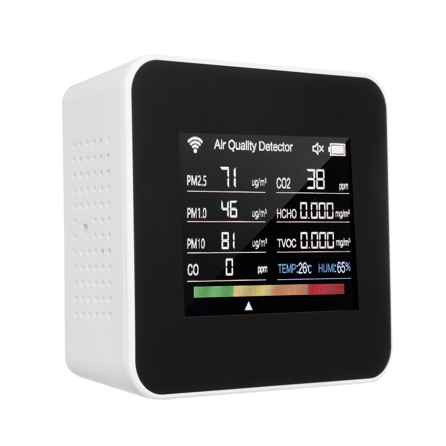 14-in-1 WiFi Indoor Air Quality Monitor with CO₂/CO/TVOC/HCHO Detection, Temperature & Humidity Sensors, 2.8-inch TFT Display, App Control & Timer Functions