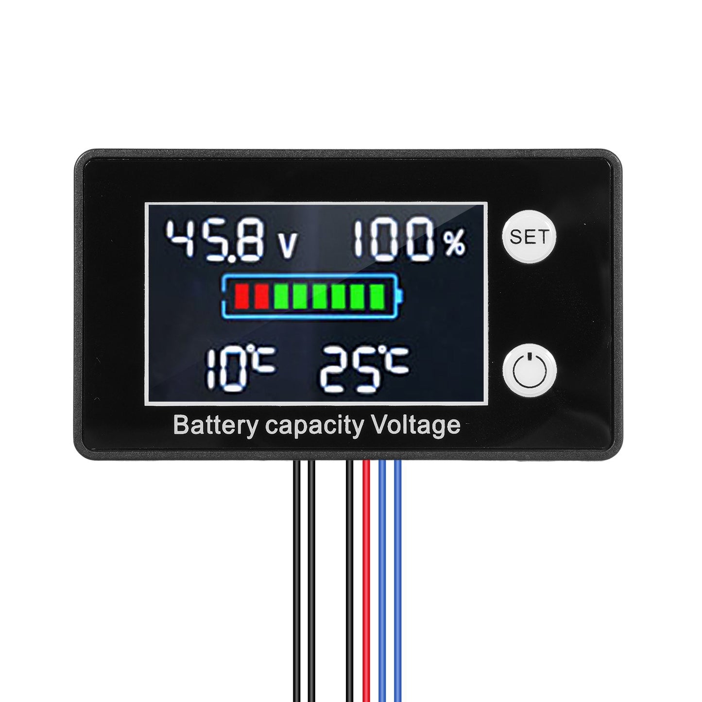 Digital Battery Capacity & Voltage Tester 9V-100V with LCD Backlight for Lithium, Lead-acid, and LiFePO4 Batteries