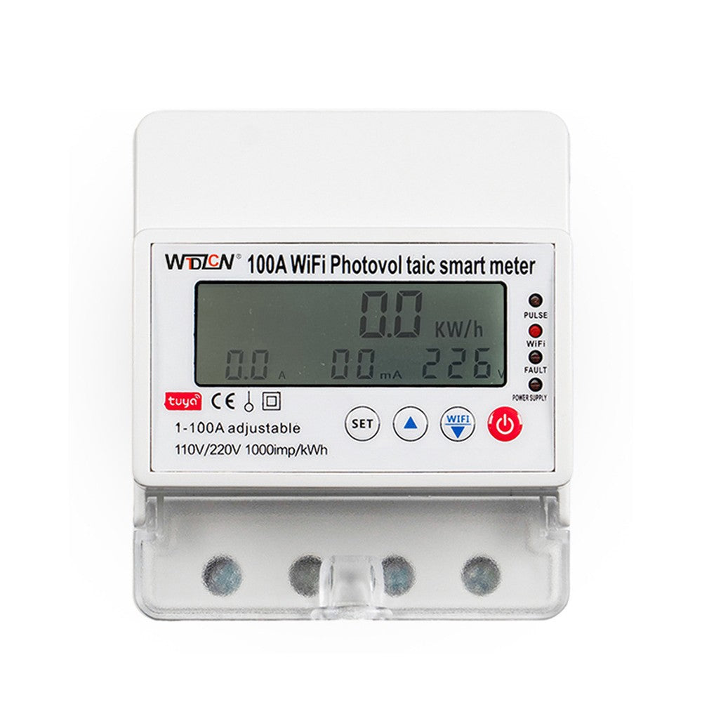 Tuya WiFi Smart Solar Meter Breaker Timer Multi-Functional Bidirectional Hour Meter for Home Electronics Remote Control