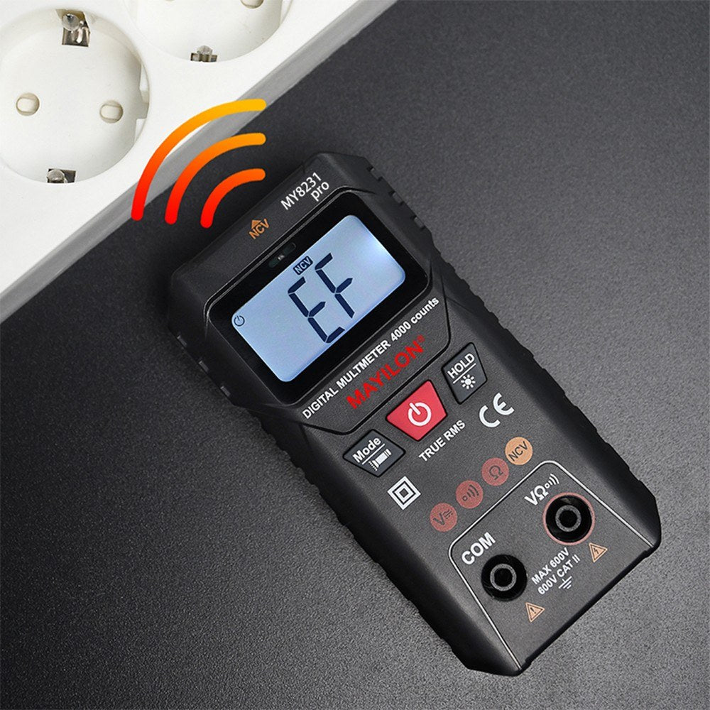 MAYILON Digital Multimeter with NCV Detection, TRMS 4000 Counts, Auto/Manual Mode, Backlit LCD, Data Hold, AC/DC Voltage & Resistance Testing