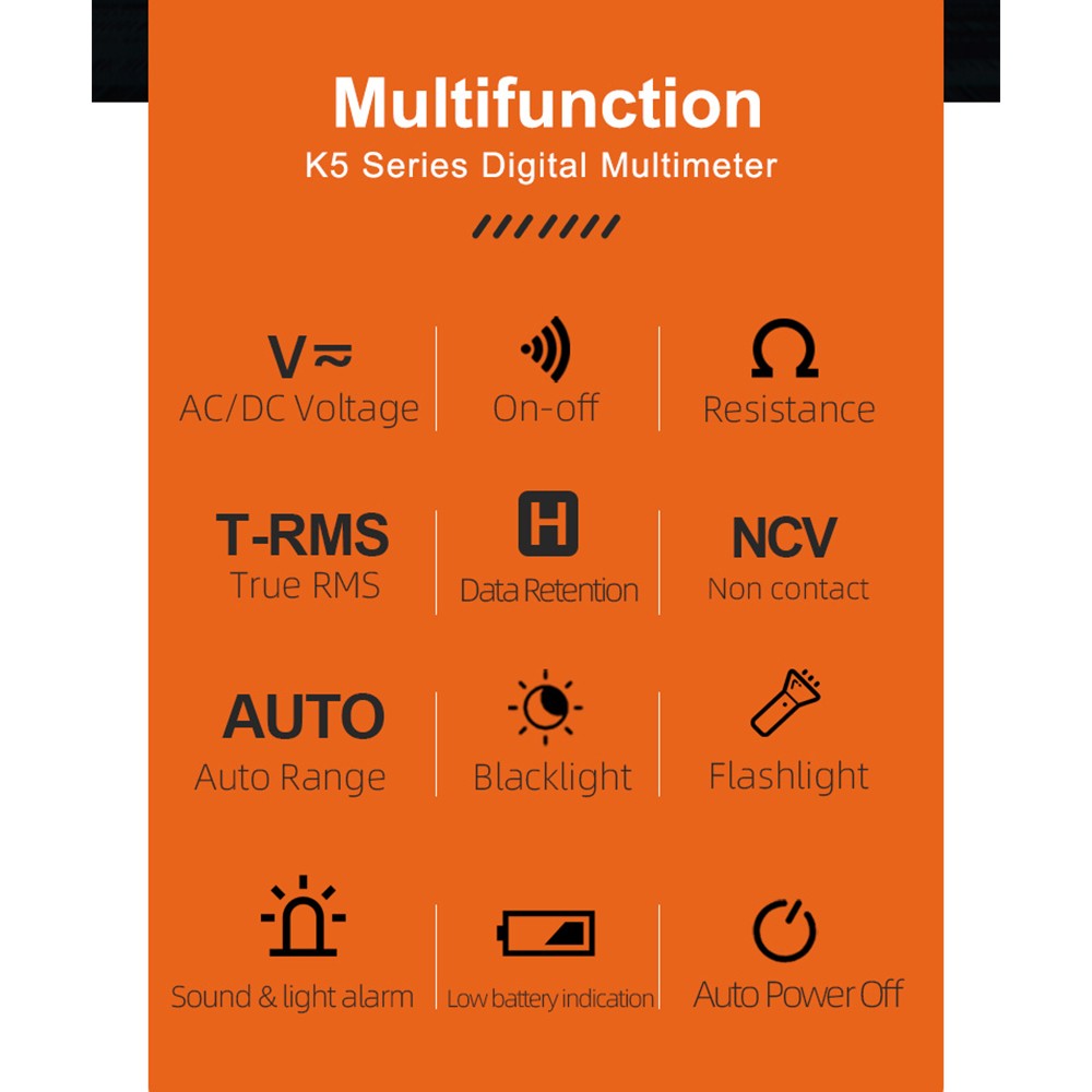MAYILON Digital Multimeter with NCV Detection, TRMS 4000 Counts, Auto/Manual Mode, Backlit LCD, Data Hold, AC/DC Voltage & Resistance Testing