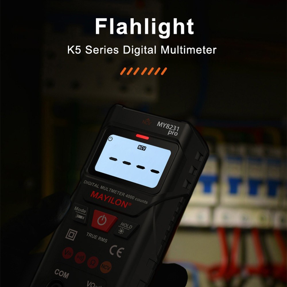 MAYILON Digital Multimeter with NCV Detection, TRMS 4000 Counts, Auto/Manual Mode, Backlit LCD, Data Hold, AC/DC Voltage & Resistance Testing