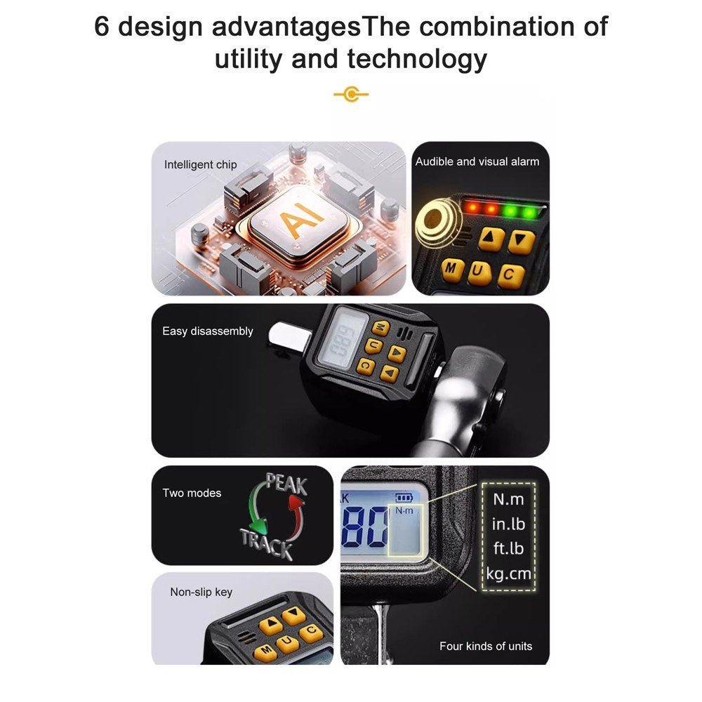 Digital Torque Wrench Tester with Backlight & Alarm, Dual Modes, 4 Units (1.5-30Nm, ATE-30)