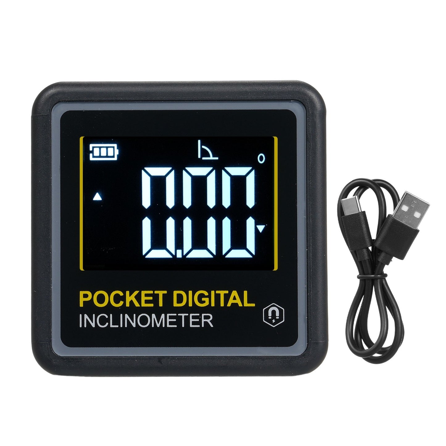 Portable Digital Inclinometer, 90° Multifunctional Protractor with LCD Backlight & Magnetic Base for Woodworking & Home Use - 2 Modes, Angle Finder & Ruler