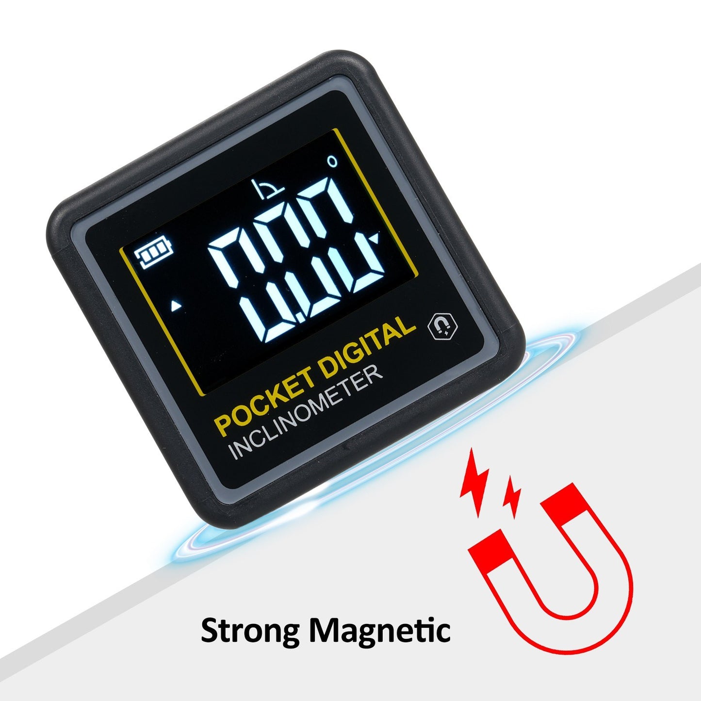 Portable Digital Inclinometer, 90° Multifunctional Protractor with LCD Backlight & Magnetic Base for Woodworking & Home Use - 2 Modes, Angle Finder & Ruler