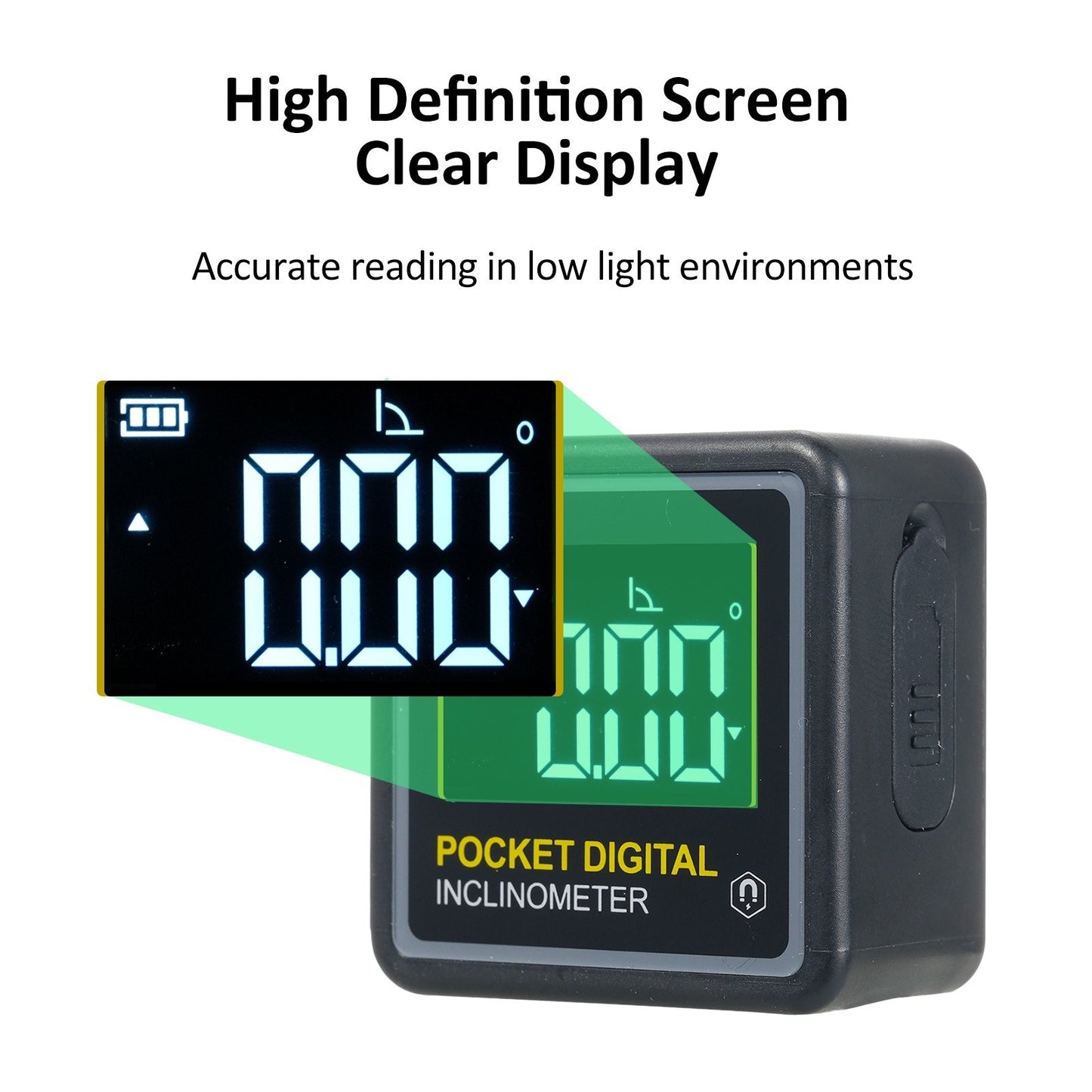 Portable Digital Inclinometer, 90° Multifunctional Protractor with LCD Backlight & Magnetic Base for Woodworking & Home Use - 2 Modes, Angle Finder & Ruler