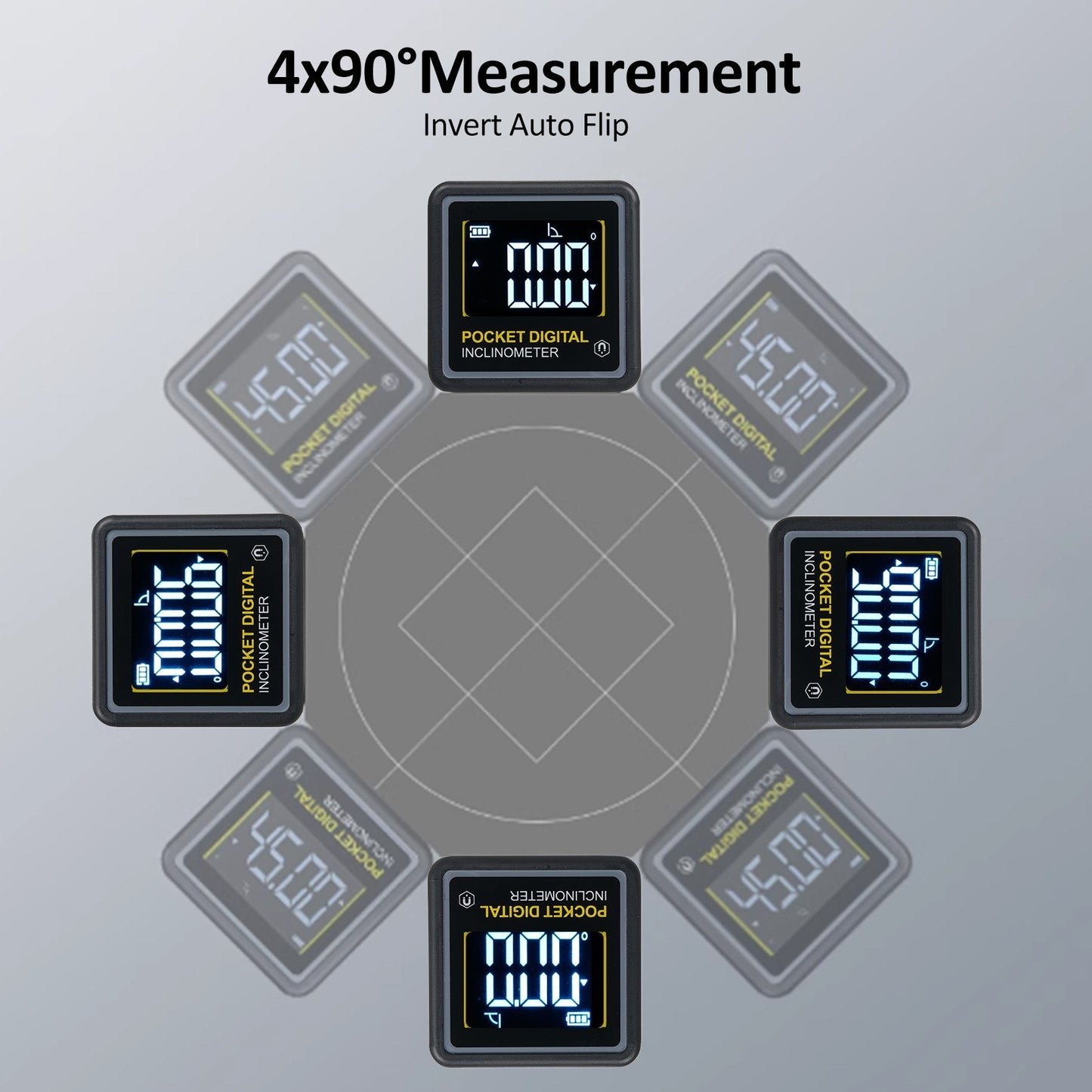 Portable Digital Inclinometer, 90° Multifunctional Protractor with LCD Backlight & Magnetic Base for Woodworking & Home Use - 2 Modes, Angle Finder & Ruler