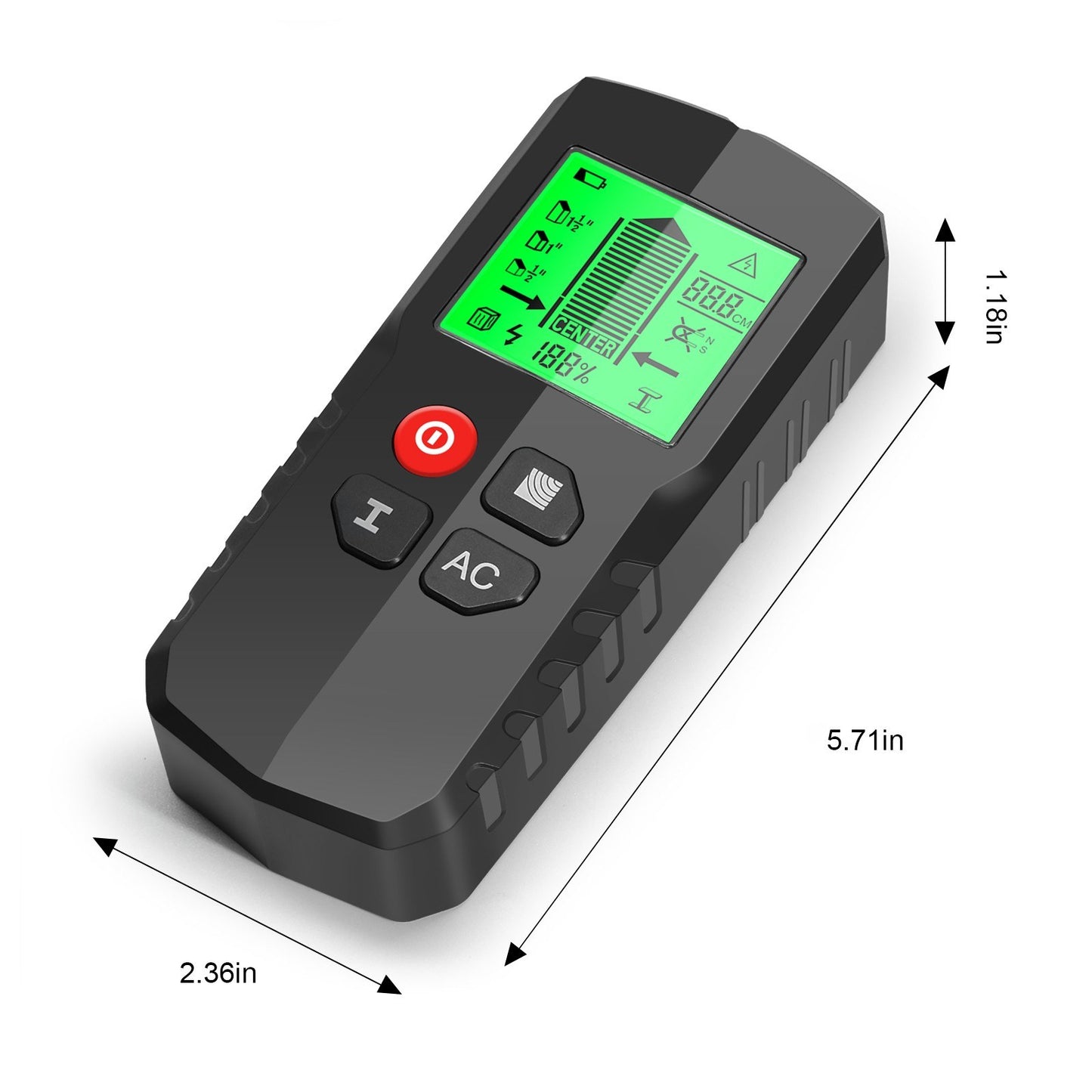 Digital Wall Detector: 5-Mode LCD Display for Stud, Metal, and AC Cable Scanning