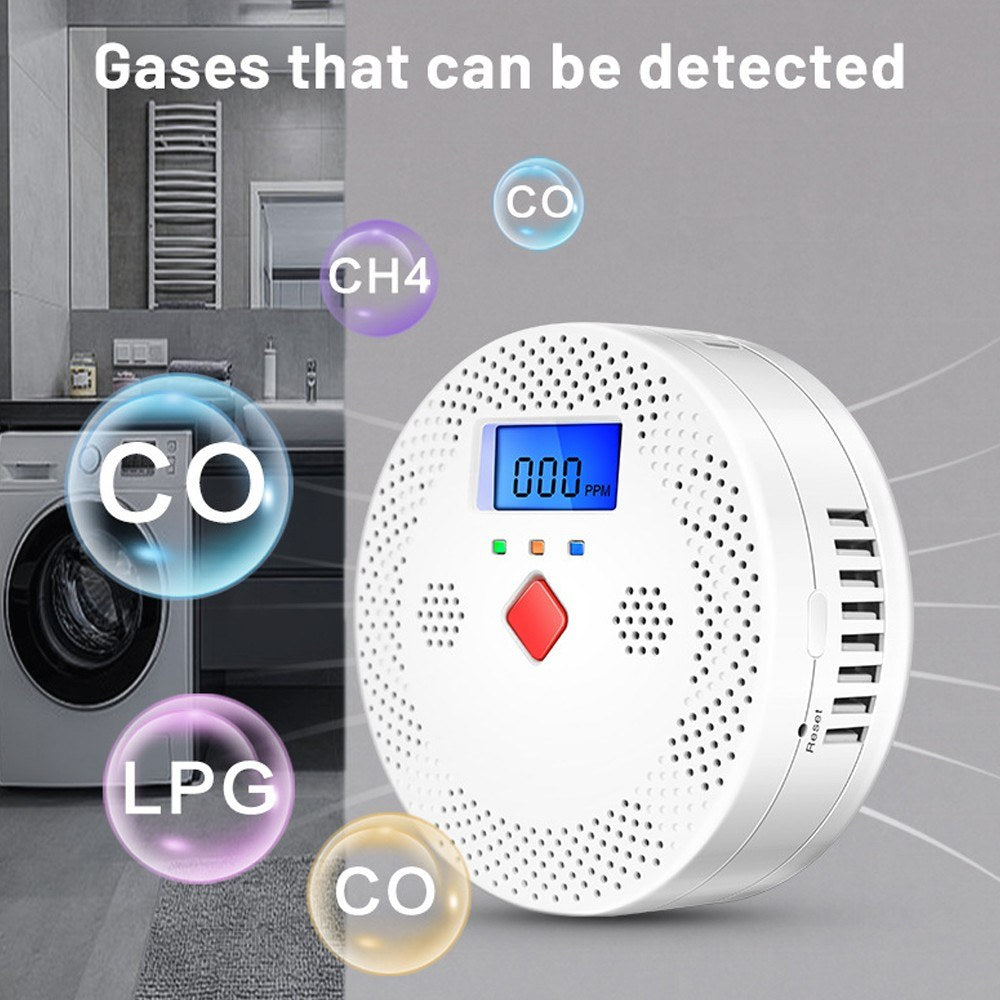 Portable WiFi CO Detector: Tuya Electrochemical Sensor, LCD Display, Sound & Light Alarm, Low Battery Alert