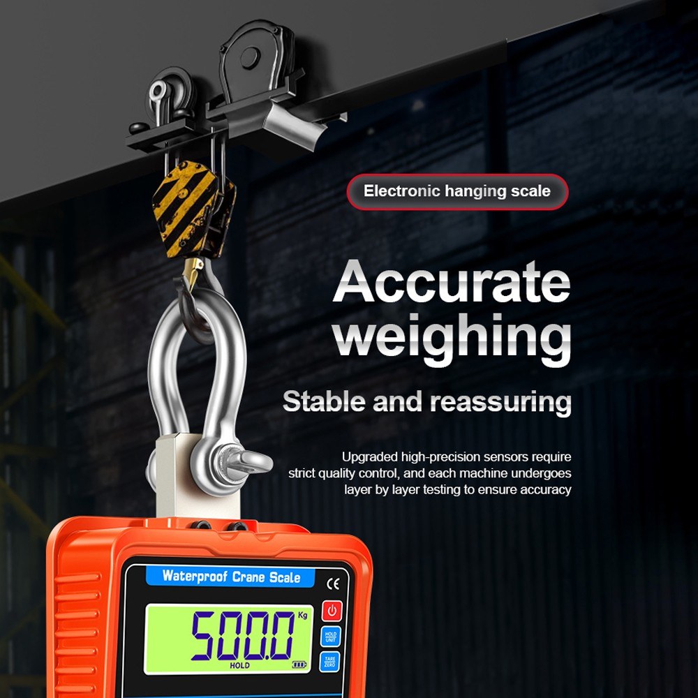Waterproof Heavy Duty Digital Luggage Scale with Remote Controller - High Accuracy, Multifunctional Display, Hook Hung Design