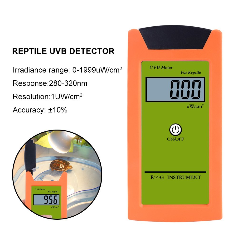 Digital High Accuracy UVB Meter with LCD Display for Reptiles - 0-1999 UW/cm² UVB Detector