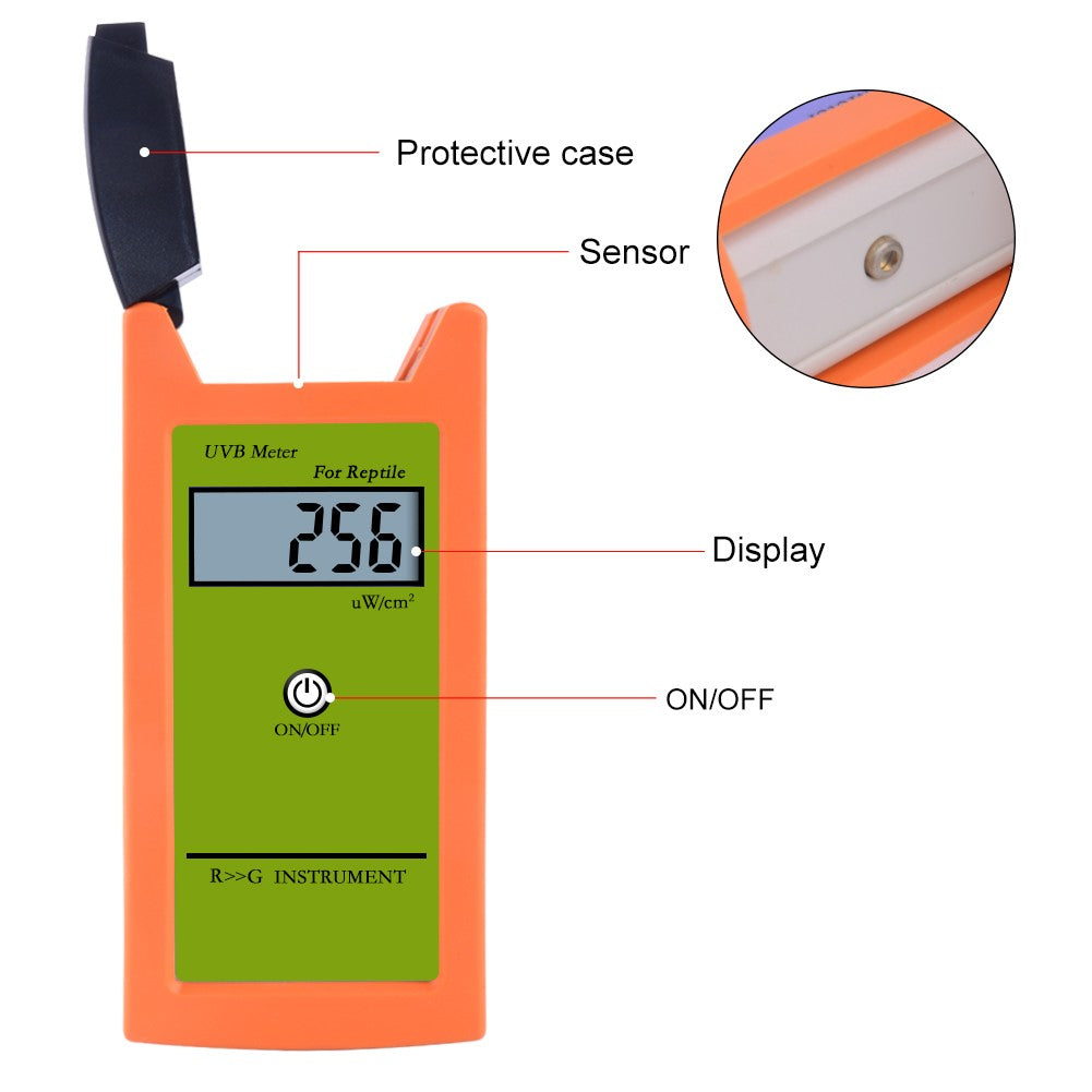 Digital High Accuracy UVB Meter with LCD Display for Reptiles - 0-1999 UW/cm² UVB Detector