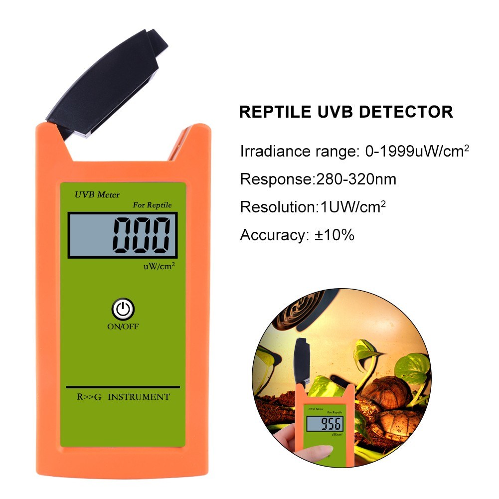 Digital High Accuracy UVB Meter with LCD Display for Reptiles - 0-1999 UW/cm² UVB Detector
