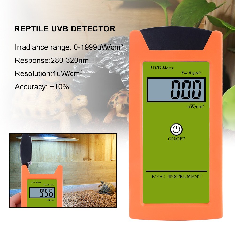 Digital High Accuracy UVB Meter with LCD Display for Reptiles - 0-1999 UW/cm² UVB Detector