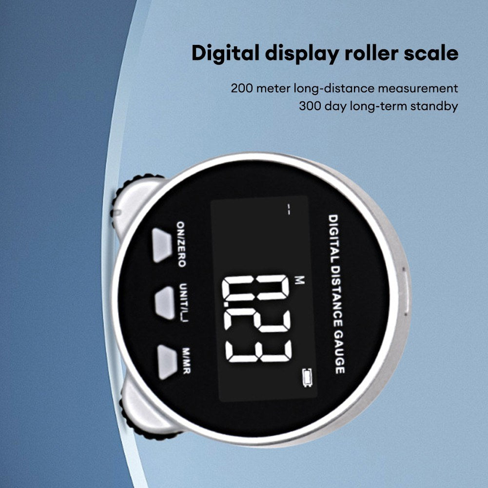 RTO05106 LCD Range Finder: Digital Roller Ruler, 199.999m Measurement, Rechargeable, Long Standby