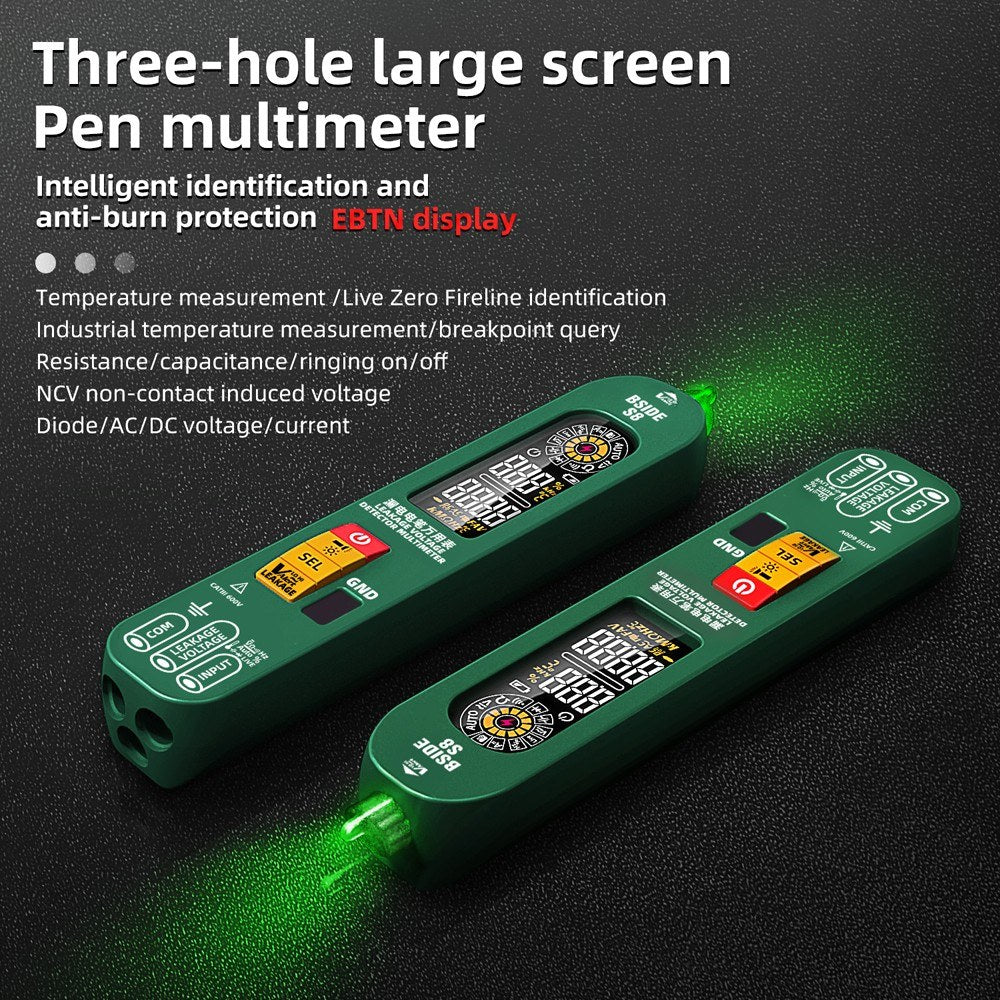 BSIDE S8 3-in-1 Digital Multimeter & Thermometer with EBTN Backlight Display, 6000 Counts