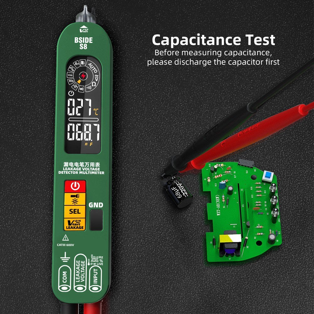 BSIDE S8 3-in-1 Digital Multimeter & Thermometer with EBTN Backlight Display, 6000 Counts