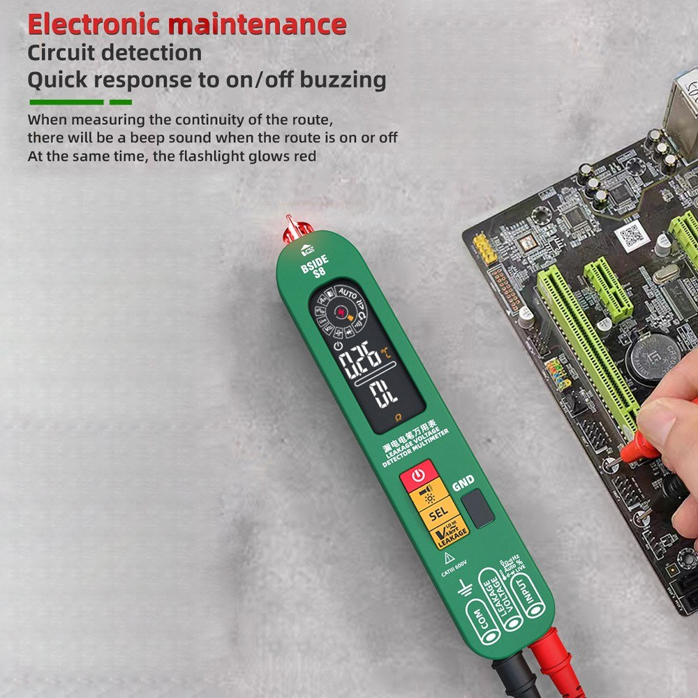 BSIDE S8 3-in-1 Digital Multimeter & Thermometer with EBTN Backlight Display, 6000 Counts