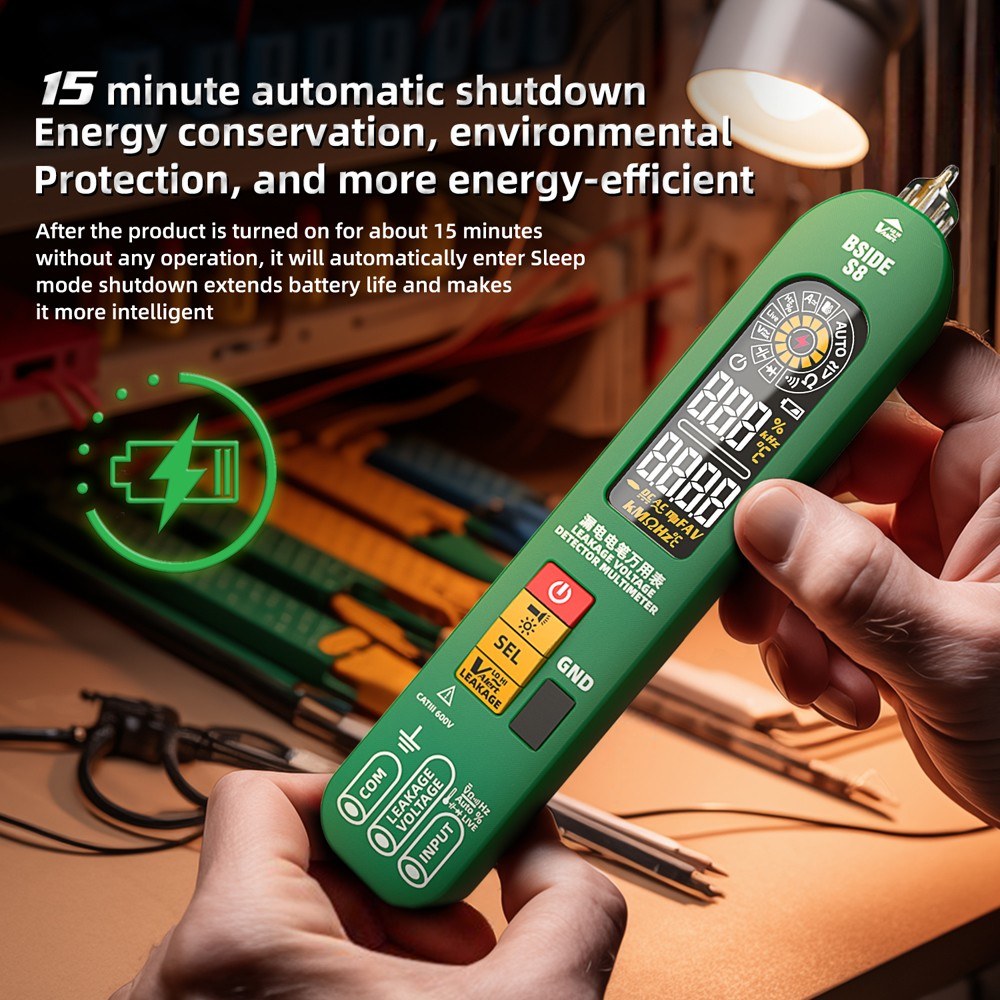 BSIDE S8 3-in-1 Digital Multimeter & Thermometer with EBTN Backlight Display, 6000 Counts