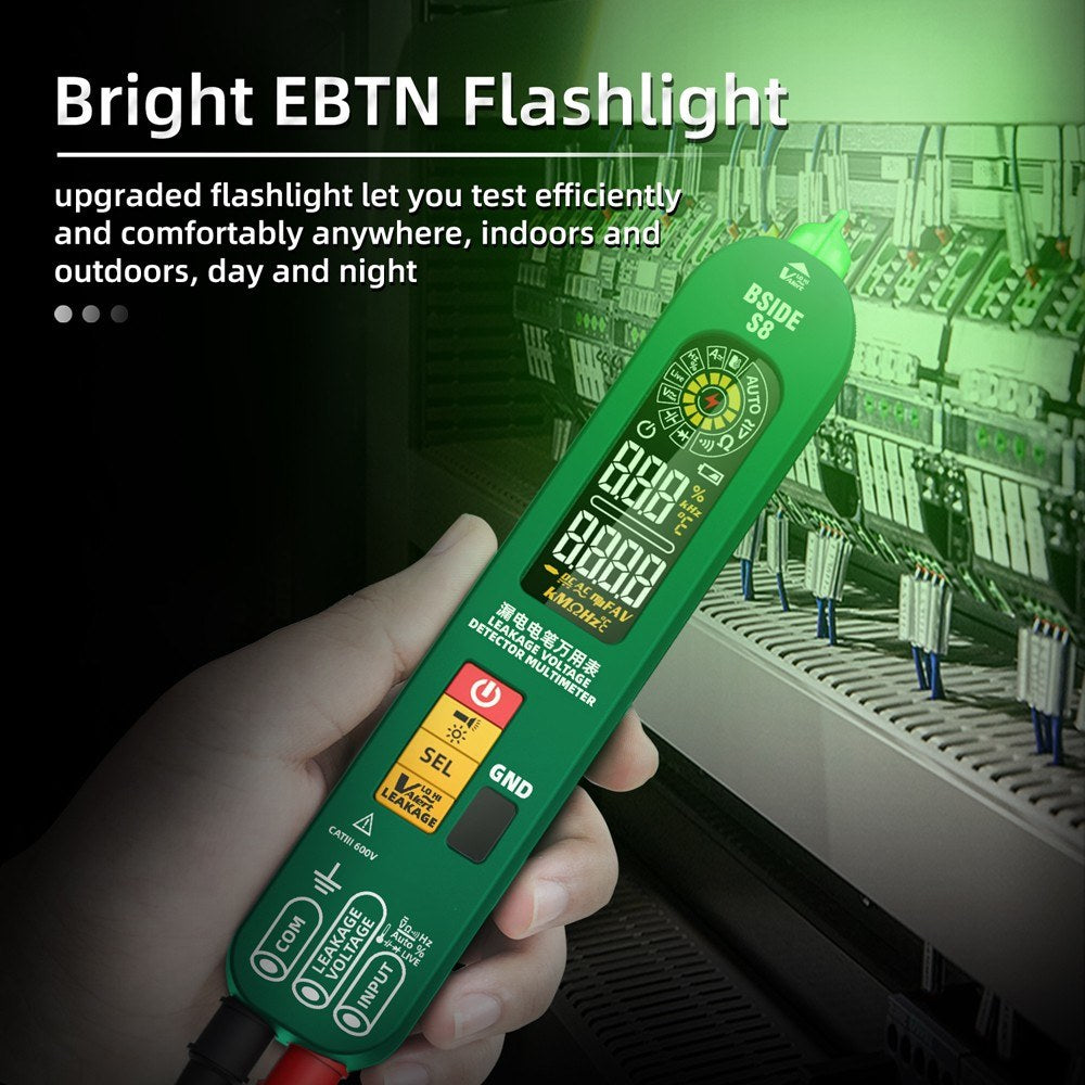 BSIDE S8 3-in-1 Digital Multimeter & Thermometer with EBTN Backlight Display, 6000 Counts