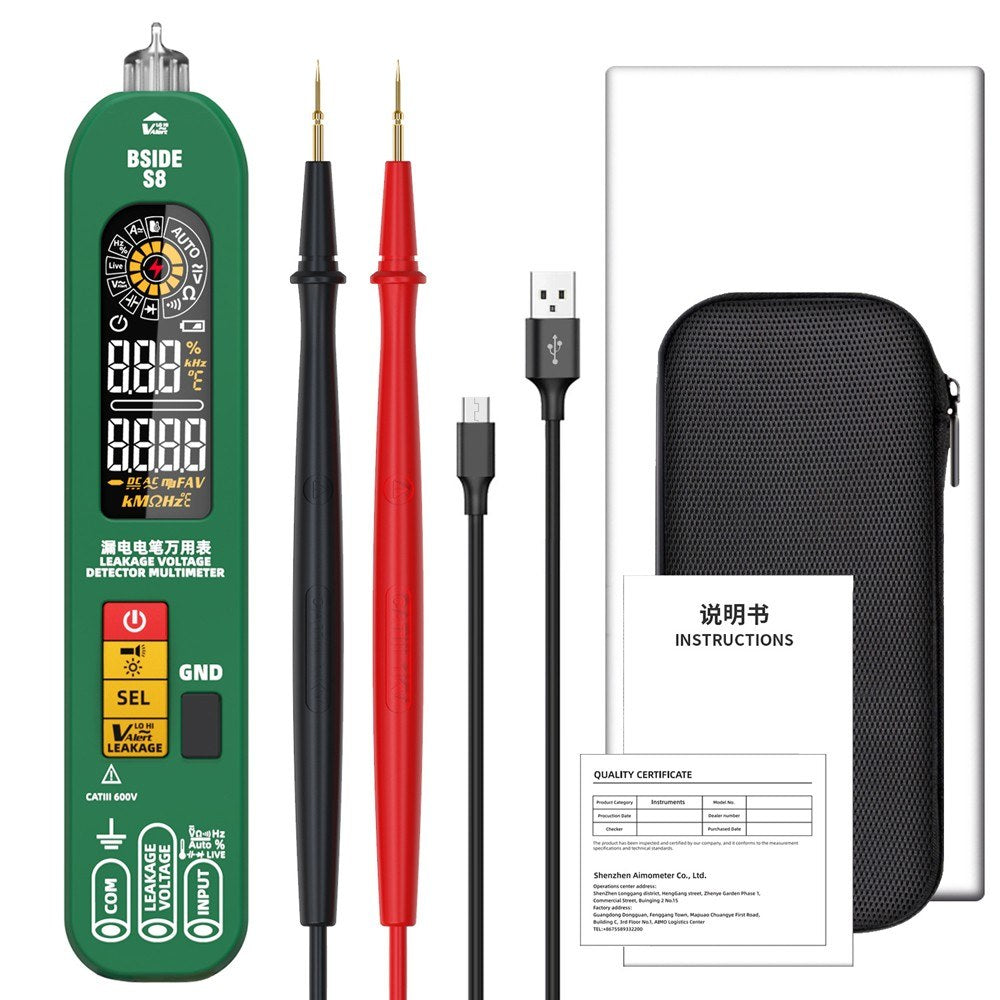 BSIDE S8 3-in-1 Digital Multimeter & Thermometer with EBTN Backlight Display, 6000 Counts