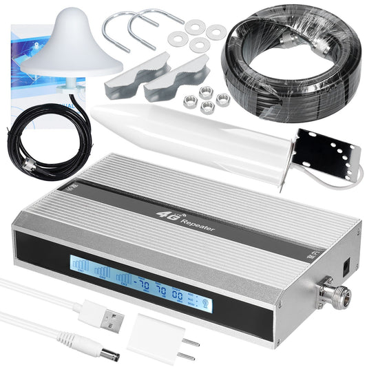 Mobile Signal Booster - 2G/3G/4G Amplifier with Multi-Device Support and Real-Time Signal Display