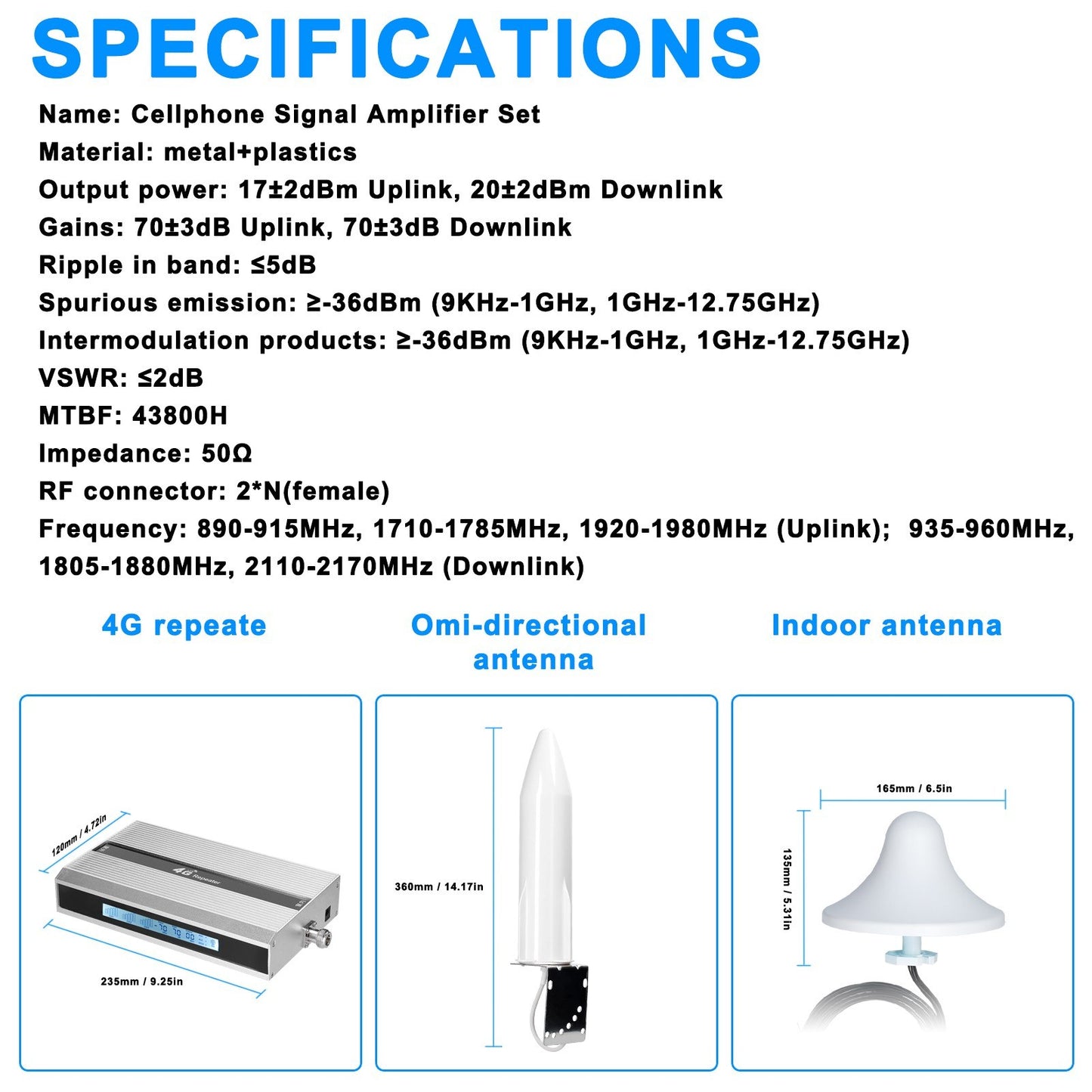 Mobile Signal Booster - 2G/3G/4G Amplifier with Multi-Device Support and Real-Time Signal Display