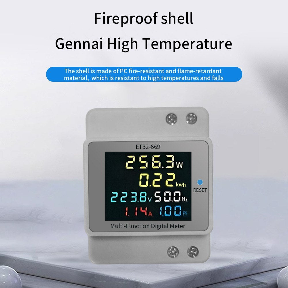 LCD Color Screen Digital Energy Meter: Single Phase, 40V-300V, 100A Power Usage Monitor & Voltmeter