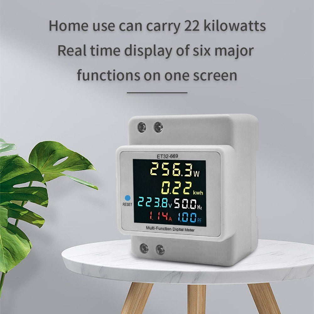 LCD Color Screen Digital Energy Meter: Single Phase, 40V-300V, 100A Power Usage Monitor & Voltmeter